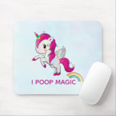 I Poop Magic Funny Unicorn Gezegde Muismat (Met muis)