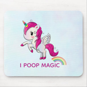I Poop Magic Funny Unicorn Gezegde Muismat