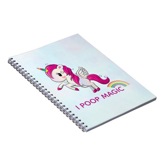 I Poop Magic Funny Unicorn Gezegde Notitieboek (Rechterzijde)