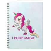 I Poop Magic Funny Unicorn Gezegde Notitieboek (Voorkant)