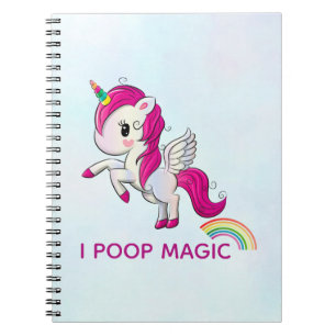 I Poop Magic Funny Unicorn Gezegde Notitieboek