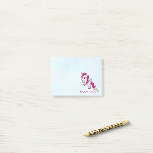 I Poop Magic Funny Unicorn Gezegde Post-it® Notes (Op bureau)