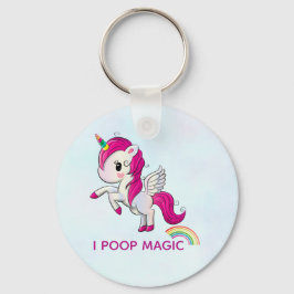 I Poop Magic Funny Unicorn Gezegde Sleutelhanger