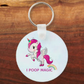 I Poop Magic Funny Unicorn Gezegde Sleutelhanger (Voorkant)