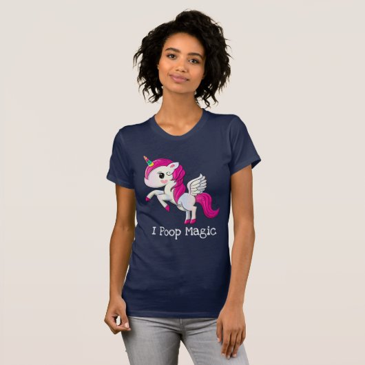 I Poop Magic Funny Unicorn Gezegde T-shirt (Voorkant volledig)