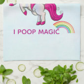 I Poop Magic Funny Unicorn Gezegde Theedoek (Gevouwen)