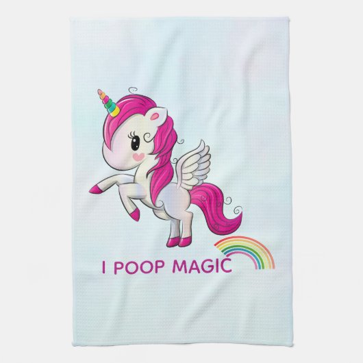I Poop Magic Funny Unicorn Gezegde Theedoek (Verticaal)