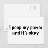 I Poop My Pants Briefkaart (Voorkant / Achterkant)