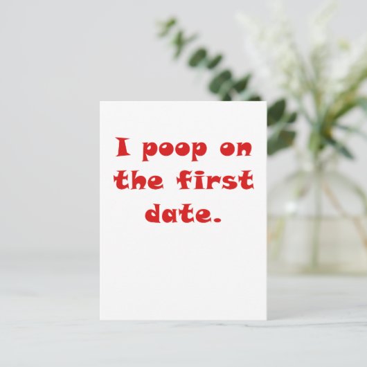 I Poop op de eerste datum Briefkaart (Staand voorkant)