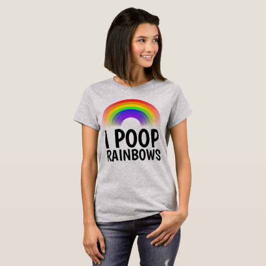 I POOP RAINBOWS Funny T-shirts (Voorkant volledig)