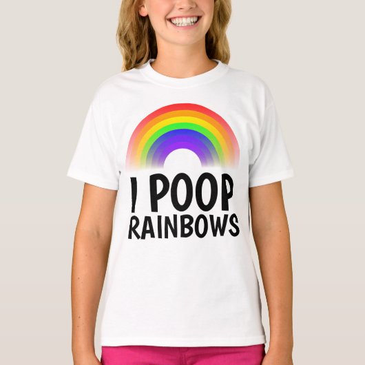 I POOP RAINBOWS Funny T-shirts (Voorkant)