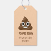 I Pooped Today Smiling Poo Emoticon Custom Cadeaulabel (Voorkant)