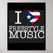 I Pr Heart Style Music Black T Shirt  Poster (Voorkant)