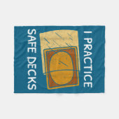 I Practice Safe Decks Trading Card Game Pun Humor Fleece Deken (Voorkant (Horizontaal))