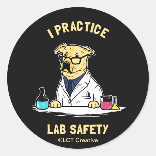 I Praktische Lab-veiligheid Ronde Sticker (Voorkant)