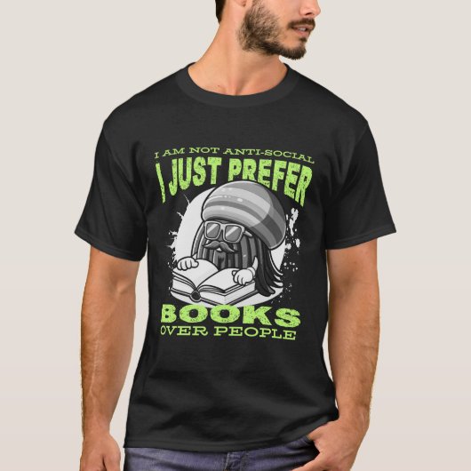 I prefer books t-shirt (Voorkant)