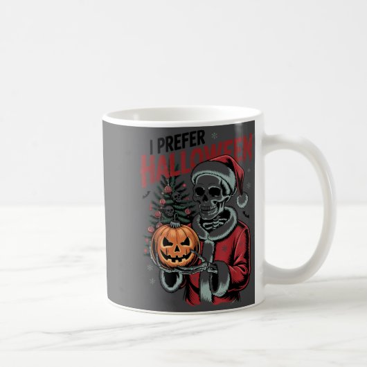 I Prefer Halloween Christmas Creepy Cute Skeleton  Koffiemok (Rechts)