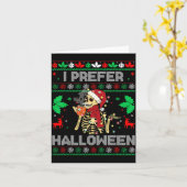 I Prefer Halloween Christmas Sweater Funny Holiday Kaart (Gele Bloem)