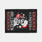 I Prefer Halloween Christmas Sweater Skeleton Ugly Fleece Deken (Voorkant (Horizontaal))
