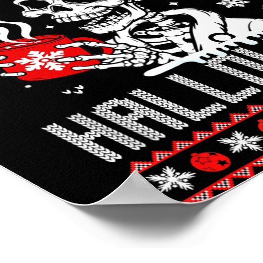 I Prefer Halloween Christmas Sweater Skeleton Ugly Poster (Hoek)