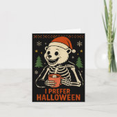 I Prefer Halloween Tree Bear Skeleton Christmas Wo Kaart (Voorkant)