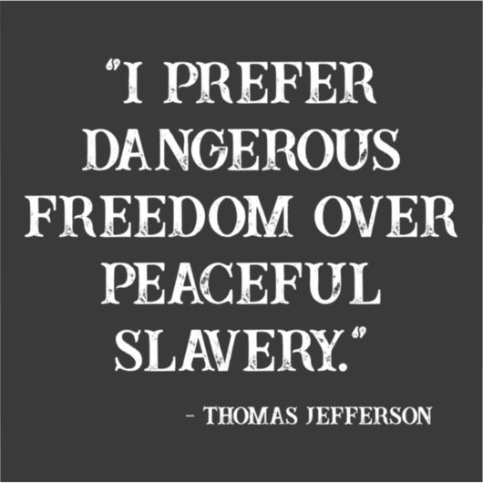 I preffious freedom over peaceful slavery sticker (Voorkant)