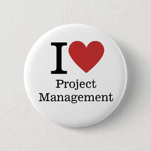 I ❤️ Projectmanagement voor medewerkers CUSTOM Pin Ronde Button 5,7 Cm (Voorkant)