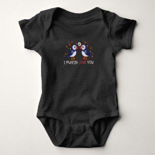I Puffin Love You Relatie Hearts Seabirds Romper