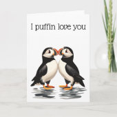 I Puffin Love You Valentijnsdag Jubileum Kaart (Voorkant)