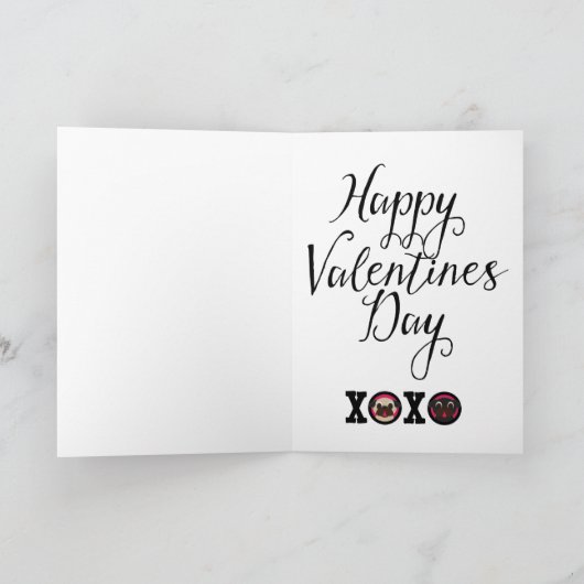 I Puggin houdt van u Pug van de Valentijnsdag Feestdagen Kaart (Binnen)