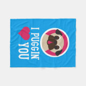 I Puggin'Love You Pug Fleece Blanket Deken (Voorkant (Horizontaal))