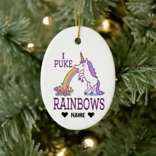 I Puke Rainbows Keramisch Ornament