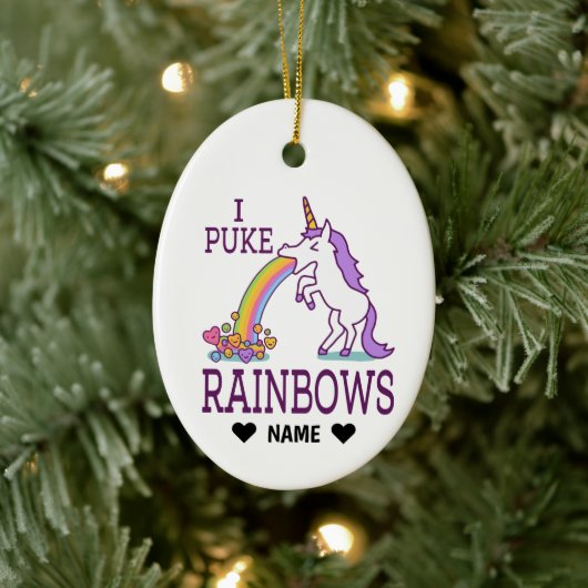 I Puke Rainbows Keramisch Ornament (Boom)