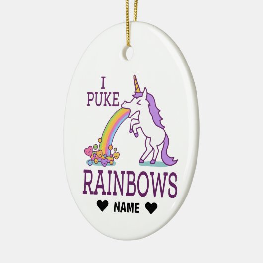 I Puke Rainbows Keramisch Ornament (Links)