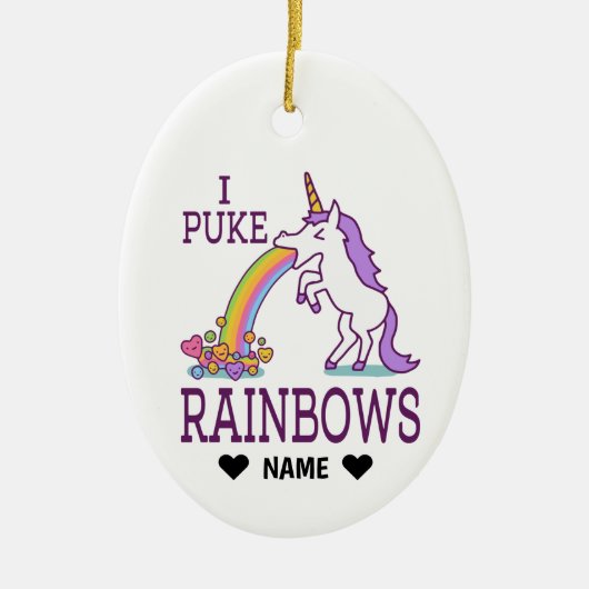 I Puke Rainbows Keramisch Ornament (Voorkant)