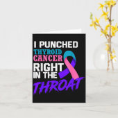 I Punched Thyroid Cancer Funny Thyroid Cancer Surv Kaart (Gele Bloem)
