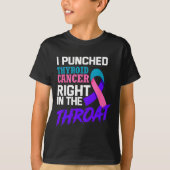 I Punched Thyroid Cancer Funny Thyroid Cancer Surv T-shirt (Voorkant)