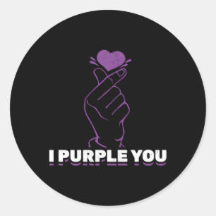 I Purple You Kdrama Korean Hand Symbol Kpop Ronde Sticker