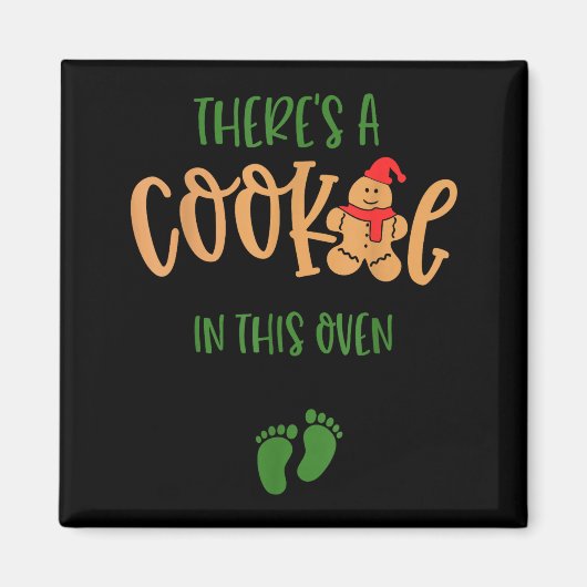I Put A Cookie In That Oven Couples Christmas Preg Magneet (Voorkant)