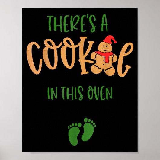 I Put A Cookie In That Oven Couples Christmas Preg Poster (Voorkant)