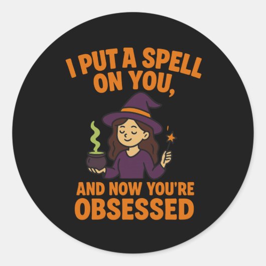 I Put a Spell on You- Witch Halloween Sticker (Voorkant)