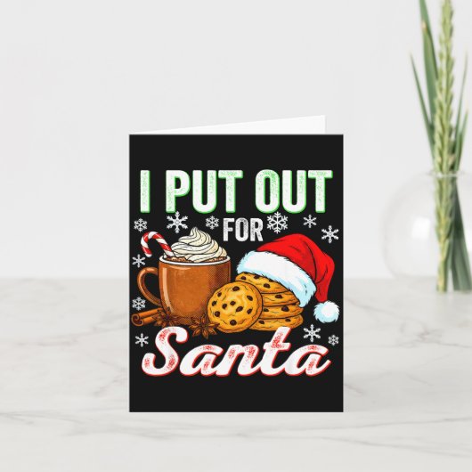 I Put Out For Santa Funny Xmas Christmas Couple Ma Kaart (Voorkant)
