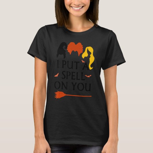 I Put Spell On You Witch Sisters Halloween Quote T-shirt (Voorkant)