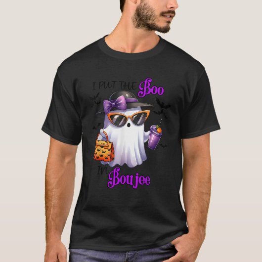 I Put The Boo In Boujee Ghost Halloween Cute Lady  T-shirt (Voorkant)