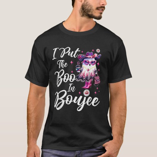I Put The Boo in Boujee Lace Ghost Funny Leopard H T-shirt (Voorkant)