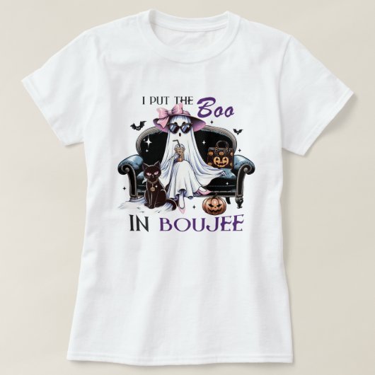 I Put The Boo in het T-shirt van Boujee Halloween (Design voorkant)