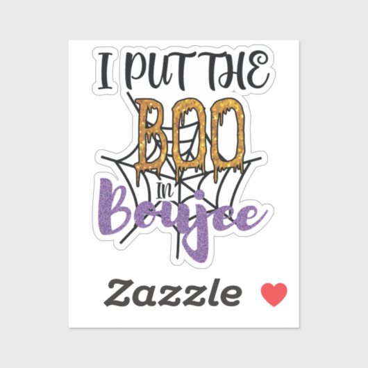 I Put The Book in Boujee - Sparkly Gold Text Sticker (Vel)
