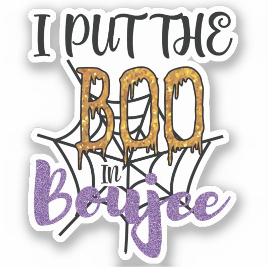 I Put The Book in Boujee - Sparkly Gold Text Sticker (Voorkant)