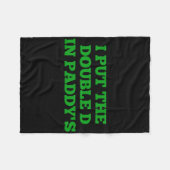 I Put The Double D In Paddy's Funny Irish Patricks Fleece Deken (Voorkant (Horizontaal))