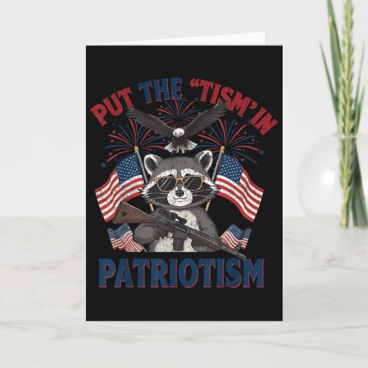 I Put The Tism In Patriotism Athletic Eagle  Kaart (Voorkant)